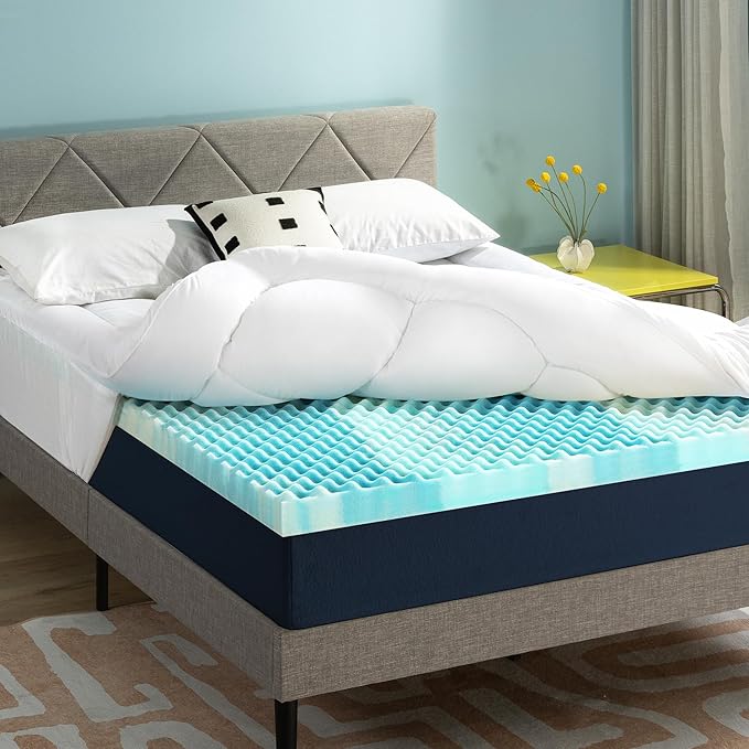Best Price Mattress 4 Inch Pillowtop Mattress Topper and Pad Combo, 2 Inch Egg Crate Foam Mattress Topper, 2 Inch Plush Mattress Pad, Certified Safe Foam and Fabric, Dorm Essentials, Full