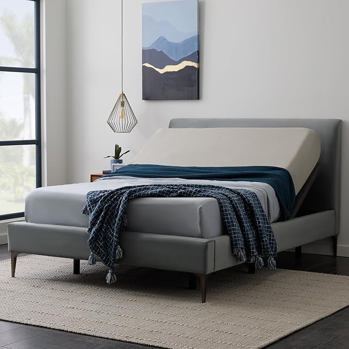 Lucid L600 Adjustable Bed Base Frame - Queen Size - Zero Gravity - Bluetooth - Companion App - Head and Foot Incline - Interactive Dual Massage - Under Bed Lighting - Wireless Remote - Dual USB Ports
