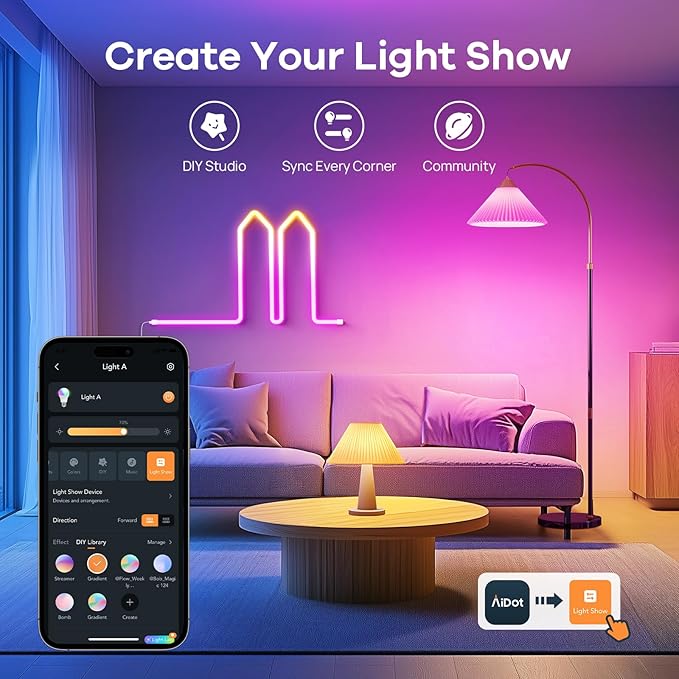 OREiN Matter Smart Light Bulb, Smart Light Bulbs Work with Apple Home, Alexa, Google Home, SmartThings, A19 Color Changing Light Bulbs 2.4Ghz WiFi, 800 Lumens Equivalent 60W 6Pack