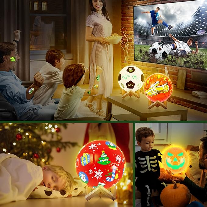 Paint Your Own Soccer Ball Lamp Kit, Soccer Gifts 3D Night Light, Art Supplies Creativity Arts and Crafts for Kids Ages 8-12, Birthday Christmas Gifts for Boys Girls Ages 3 4 5 6 7 8 9 10 11 12+