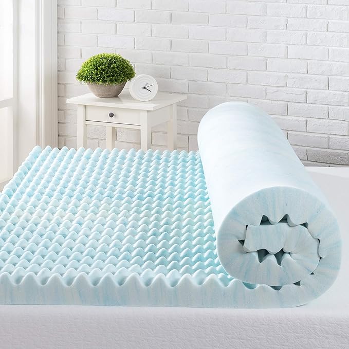 ZINUS 3 Inch Swirl Gel Cooling Memory Foam Mattress Topper, Cooling Airflow Design, CertiPUR-US Certified, Full