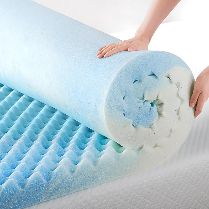 ZINUS 1.5 Inch Swirl Gel Cooling Memory Foam Mattress Topper, Smaller, More Convenient WonderBox Packaging, Cooling, Airflow Design, CertiPUR-US Certified, King