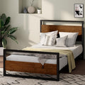 ZINUS Suzanne Bamboo and Metal Platform Bed Frame with Footboard, Wood Slat Support, No Box Spring Needed, Easy Assembly, Twin