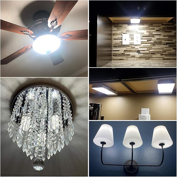 E12 LED Corn Light Bulbs, 12W Equivalent 100W, 1200 Lumen 6000K Cool Daylight White, Non-Dimmable Candelabra Base Chandelier Lights, Pack of 3