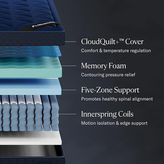 DreamCloud Ultra 15" King Mattress - Luxury Hybrid Gel Memory Foam - 365 Night Trial - Fiberglass Free - Forever Warranty - Mattress in a Box - CertiPUR-US® Certified