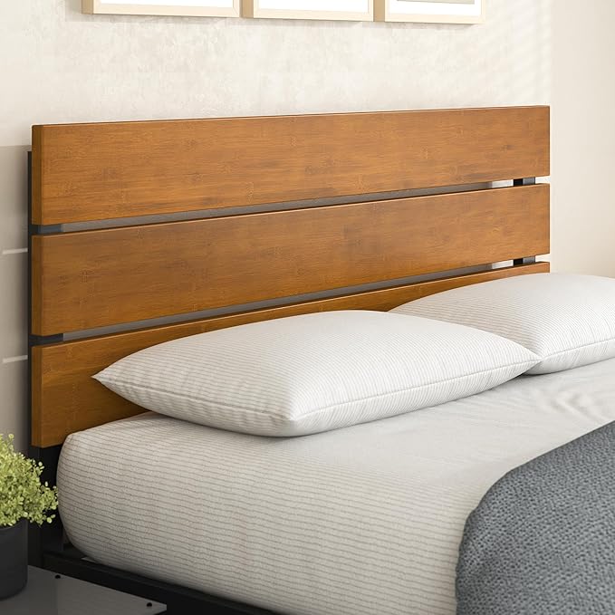 ZINUS Paul Metal and Bamboo Platform Bed Frame, Wood Slat Support, No Box Spring Needed, Easy Assembly, Twin
