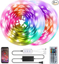 QZYL 50 Feet Led Strip Lights Home,Led Lights for Bedroom,Music Sync Color Changing Flexible Timing Rope Lights,44 Key Remote App Control RGB Tape Light DIY Colors Luces for Bedroom Party Decoration