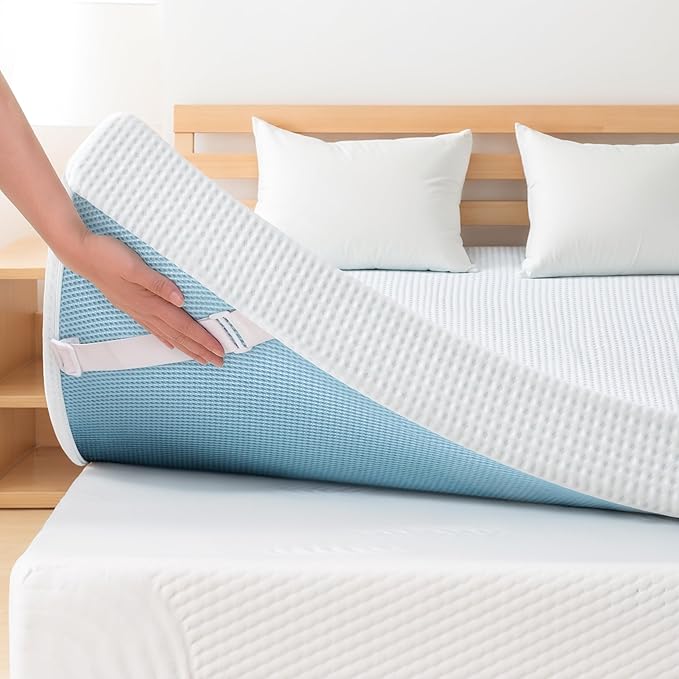 Subrtex 3 Inch Gel-Infused Memory Foam Mattress Topper High Density Breathable Bed Tooper Rayon Made from Bamboo Cover CertiPUR-US Certified (Full)