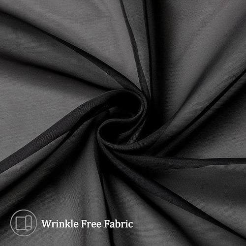 Aiyufeng 2 Panels Black Sheer Valance 14 Inch Length, Short Curtains for Bedroom, Kitchen Curtains for Small Window, Dual Rod Pocket (40 by 14 Inches Long)