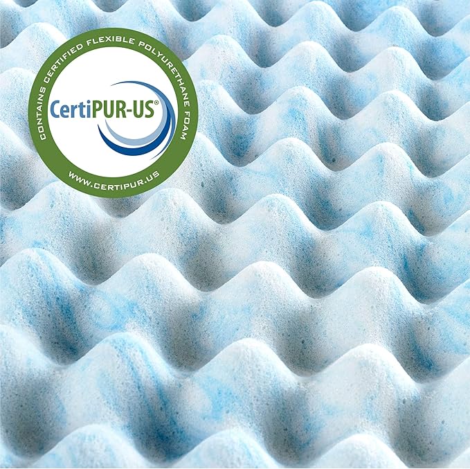 ZINUS 3 Inch Swirl Gel Cooling Memory Foam Mattress Topper, Cooling Airflow Design, CertiPUR-US Certified, Full