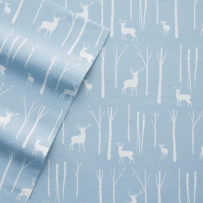 Eddie Bauer - Full Sheets, Cotton Flannel Bedding Set, Brushed For Extra Softness, Cozy Home Decor (Birch Forest, Full)