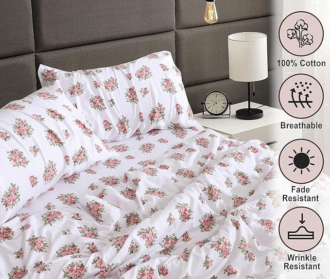 RUVANTI Flannel Sheets Queen Size - 100% Cotton Double Brushed Bed Sheets, Deep Pockets 16 Inches Queen Sheet Set, All Seasons Breathable & Extra Soft - Warm & Cozy, 4 Piece, Bali