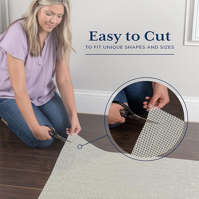 Veken 6x9 Ft Rug Pad Gripper for Hardwood Floors, Non Slip Rug Pads for Area Rugs, Thick Rug Grippers for Tile Floors, Under Carpet Anti Skid Mat, Keep Your Rugs Safe and in Place