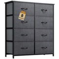 DWVO Fabric Dresser for Room, Tall Storage 8 Drawers, Black Dresser & Chest of Drawers, Storage Drawer Organizer for Closet, Living Room