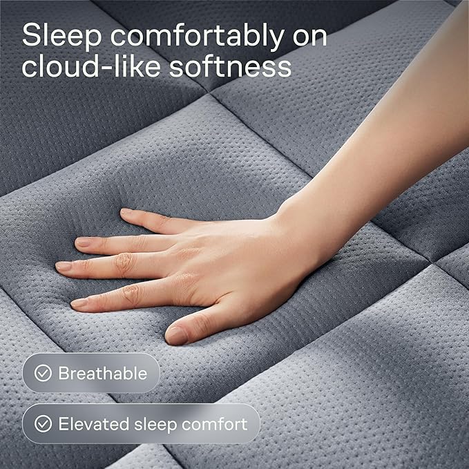 Ultra Soft Twin Size Mattress Topper - Viscose Made from Bamboo Pillow Top Mattress Pad for Back Pain Relief - Naturally Cooling for Hot Sleepers, Gray