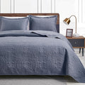 Love's cabin California King Size Quilt Set Blue Bedspreads - Soft Summer Lightweight Bedspread Comforter - Modern Style Coin Pattern Coverlet for All Season - 3 Pieces (1 Quilt, 2 Pillow Shams)