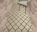 Custom Size Modern Runner Rug Carpet for Hallway Entryway Foyer Kitchen, Slip Resistant Latex Rubber Backed 31 inch Wide X Customized Length, Trellis Beige, 31 inch X 14 feet