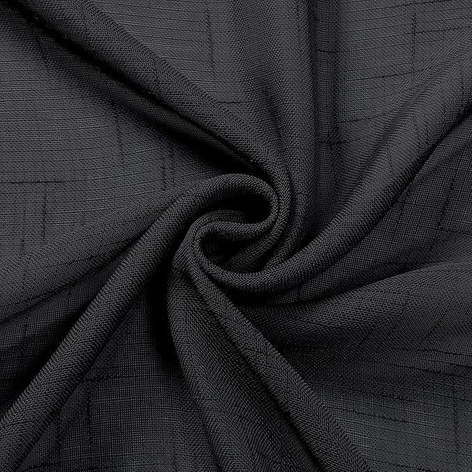 Aiyufeng Sheer Black Kitchen Curtains 24 inch Length 2 PCS, Semi Sheer Linen Curtains for Bedroom, Faux Linen Textured Burlap Short Tier Farmhouse Cafe Curtains for Small Windows, 30Wx24L inch