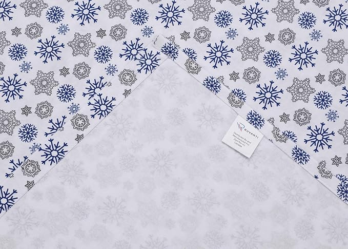 RUVANTI Flannel Sheets Queen Size - 100% Cotton Double Brushed Bed Sheets, Deep Pockets 16 Inches Queen Sheet Set, All Seasons Breathable & Extra Soft - Warm & Cozy, 4 Piece, Snow Flake Grey
