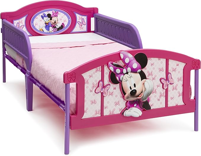 Delta Children Plastic 3D-Footboard Twin Bed, Disney Minnie Mouse