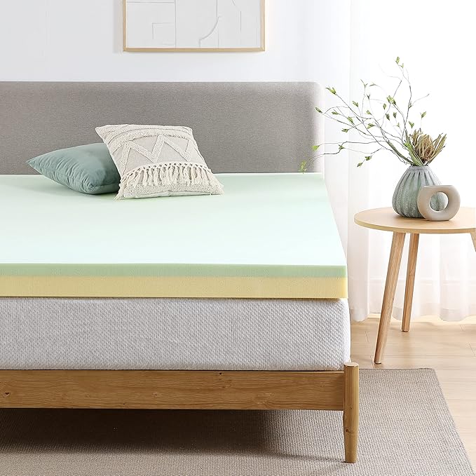 ZINUS 4 Inch Green Tea Memory Foam Mattress Topper, Pressure-Relieving Layers, CertiPUR-US Certified, Twin
