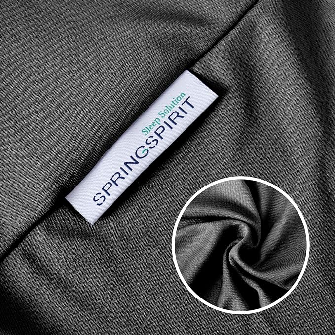 Box Spring Cover with Smooth and Elastic Woven Material, Alternates for Bed Skirt, King Size Only, Wrinkle & Fading Resistant, Washable, Dustproof, Black