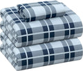 RUVANTI Flannel Sheets Twin Size - 100% Cotton Double Brushed Twin Sheets Set, Deep Pockets 16 Inches, All Seasons Breathable & Extra Soft Bed Sheets, Warm & Cozy, 3 Piece, Illusion Check