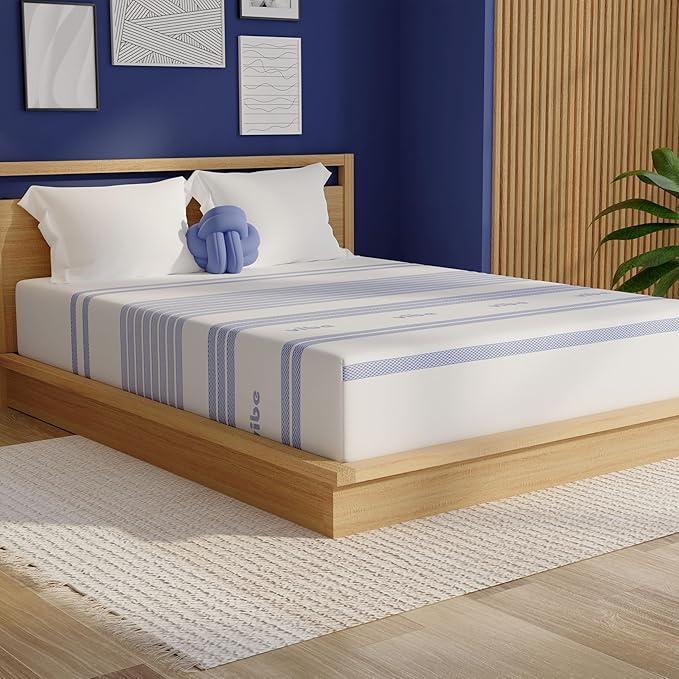 Vibe Gel Memory Foam Mattress, 12-Inch CertiPUR-US Certified Bed-in-a-Box, Full, White