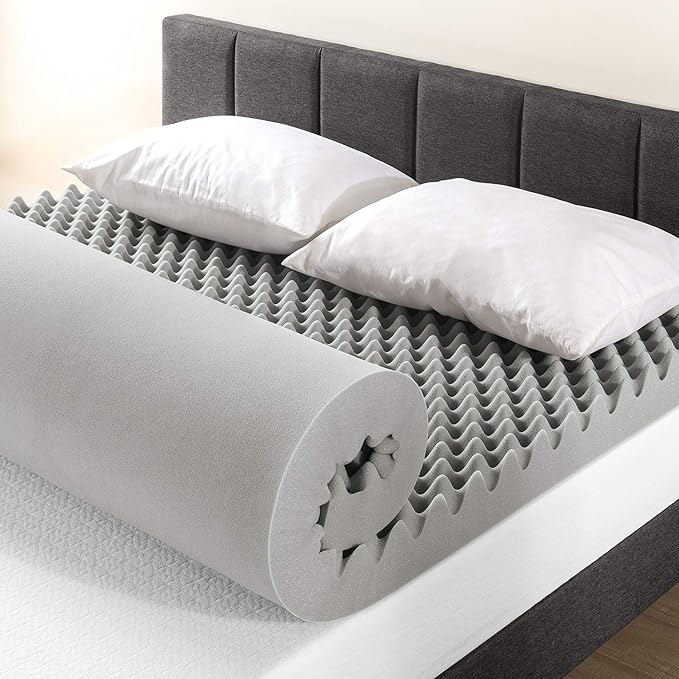 Best Price Mattress Mellow 4 Inch Egg Crate Memory Foam Mattress Topper with Infusion, Queen