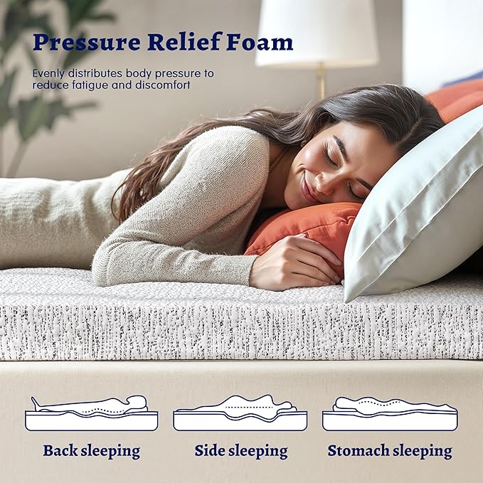 Subrtex Mattress Topper Twin XL, 4 Inch Memory Foam Mattress Topper for College Dorm, Soft Bed Topper with Removable Washable Cover, CertiPUR-US Certified