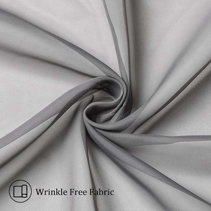 Aiyufeng 2 Panels Sheer Window Curtains 72 Inches Length, Elegant Window Voile Panels/Drapes/Treatment/Backdrop for Living Room Wedding Party Home Decor (40W x 72L inches, Gray)