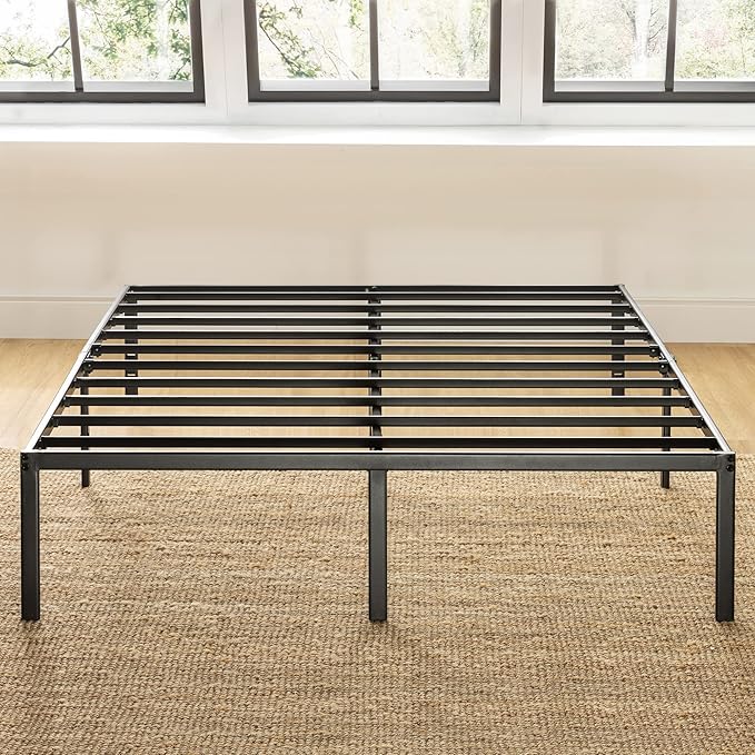 Best Price Mattress 14 Inch Metal Platform Beds w/ Heavy Duty Steel Slat Mattress Foundation (No Box Spring Needed), King Size, Black