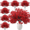 Lyrow 24 Pcs Red Babys Breath Artificial Christmas Picks Decoration Xmas Fake Flowers Stems Gypsophila Bushes Floral Arrangement Bulk for Home Indoor Table Decor(Red)
