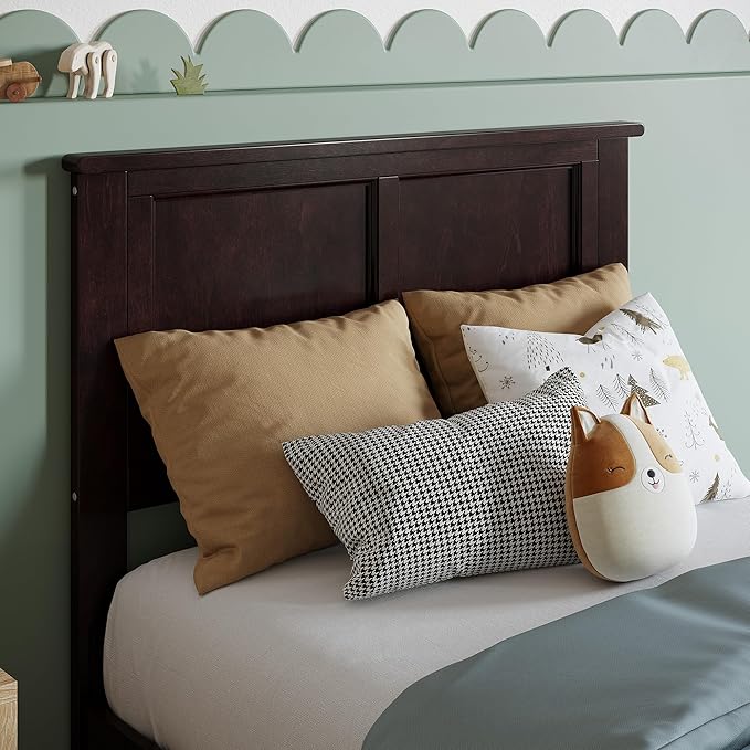 AFI, Madison Twin Solid Wood Panel Headboard with Attachable Charger, Espresso