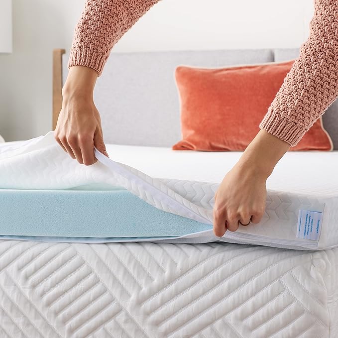Linenspa 2 Inch Gel Infused Memory Foam Mattress Topper with Removable Cover – Ventilated and Breathable – Washable Cover - Twin