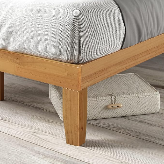 ZINUS Moiz Wood Platform Bed Frame, Wood Slat Support, No Box Spring Needed, Easy Assembly, Natural, Full