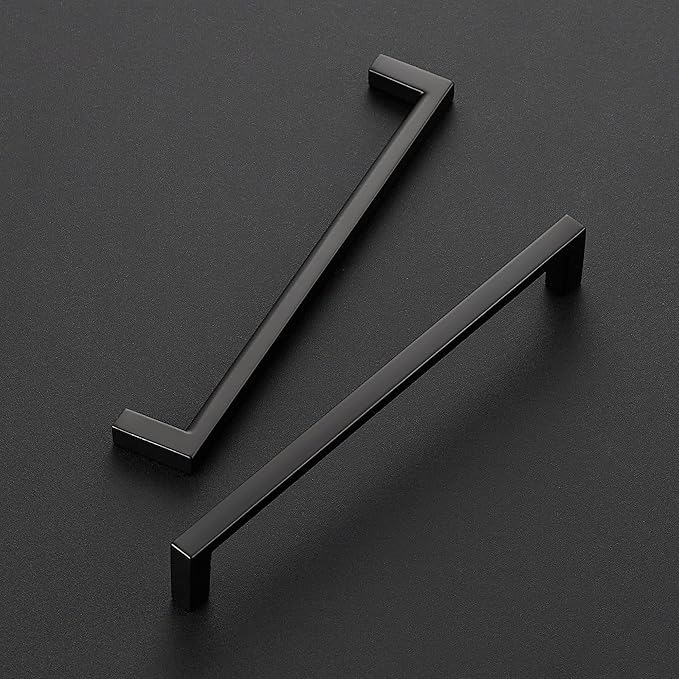 Ravinte 30 Pack Matte Black Cabinet Pulls, 6-1/4 Inch (160mm) Hole Center Slim Kitchen Handles, Square Drawer Pulls for Cabinets & Cupboards, Hardware