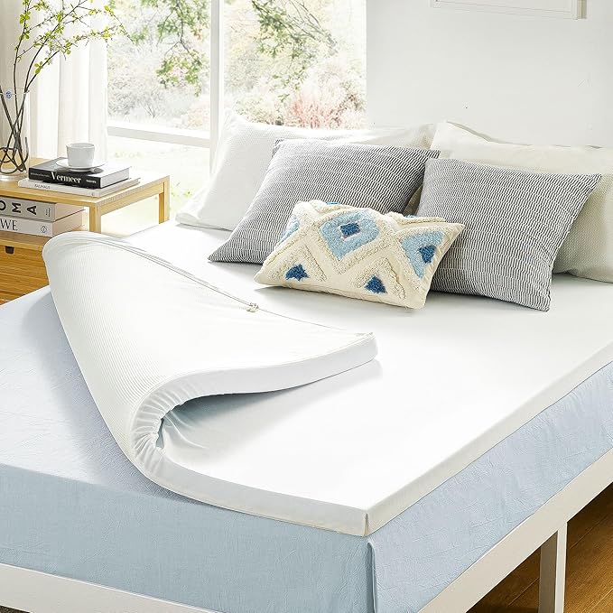Best Price Mattress 3 Inch Gel Memory Foam Mattress Topper with Cover, CertiPUR-US Certified, Dorm Essentials, Queen
