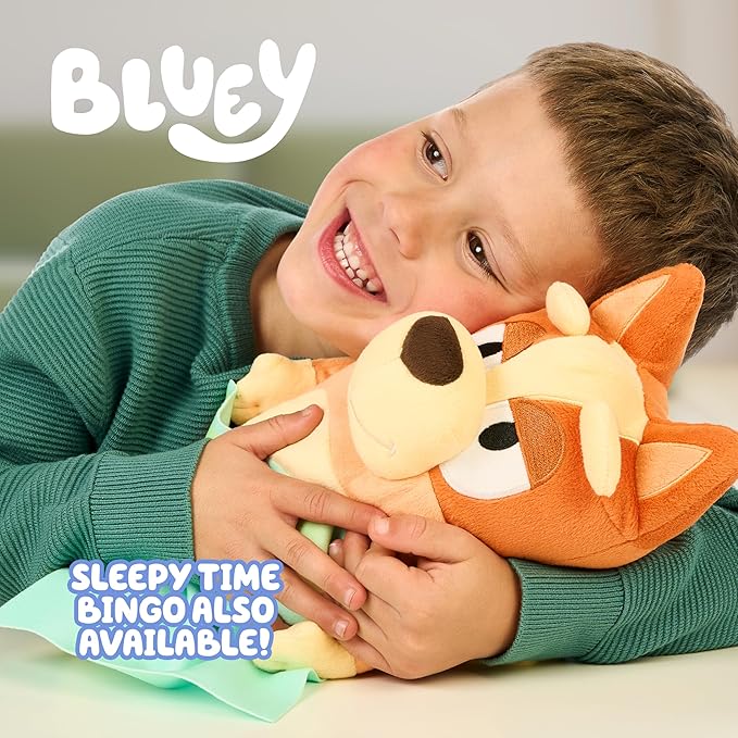 Bluey Sleepy Time Talking Plush, Soothing Baby Toy for Sleep, 7 Show Phrases & Theme Song, Cuddle Buddy