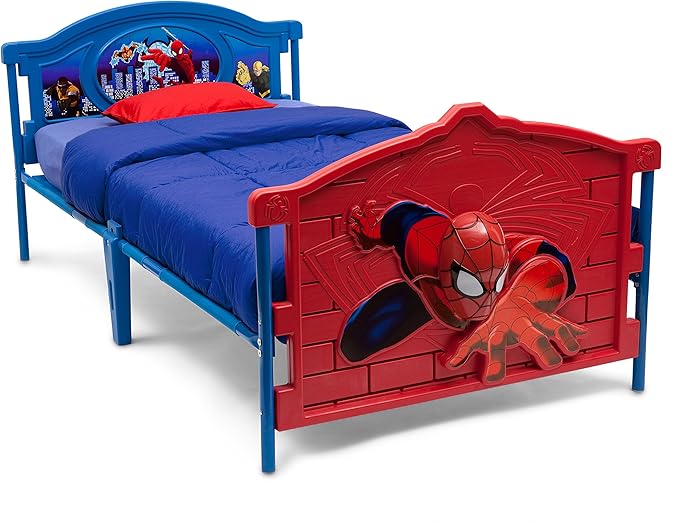 Marvel Spider Man Plastic 3D-Footboard Twin Bed by Delta Children