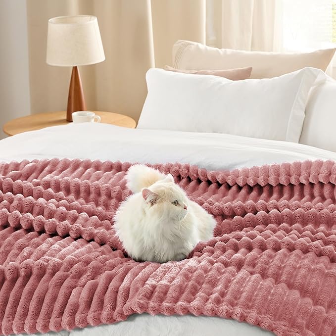 Bedsure GentleSoft Brick Dust Fleece Blanket for Couch - Cozy Soft Blankets for Women, Cute Small Throws for Girls, 50x70 Inches