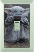 STAR WARS The Child Wall Switch, Battery Operated, Night Light, Wireless, Baby Yoda, Mandalorian, ON/Off, LED Light Switch, Perfect for Bedrooms, Bathrooms, Nursery, Game Room and More, 53291