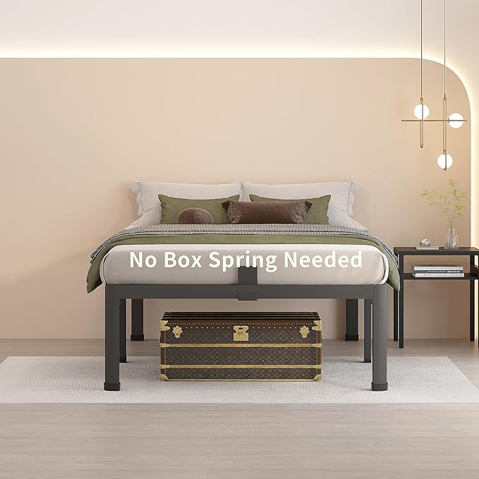 MAF 12 Inch Twin XL Metal Platform Bed Frames with Round Corner Legs, Mattress Slide Stopper, 3000 LBS Heavy Duty Steel Slats Support, No Box Spring Needed, Noise Free
