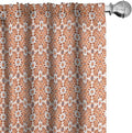Ambesonne Scandinavian Window Curtains, Flower Like Motifs Folk Art in Tangerine Tones, Lightweight Decorative Panels Set of 2 with Rod Pocket, 56" x 63", Sienna Sky