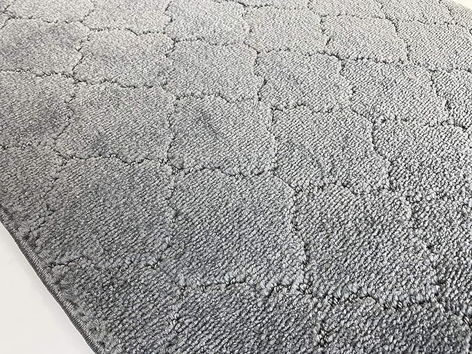Custom Size Modern Runner Rug Carpet for Hallway Entryway Foyer Kitchen, Slip Resistant Latex Rubber Backed 31 inch Wide X Customized Length, Clouds Grey, 31 inch X 20 feet