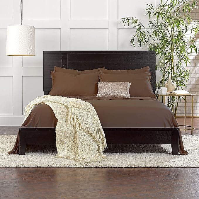 King Sheets by Pure Bamboo, Genuine 100% Organic Viscose Derived from Bamboo Bed Sheet Set, Luxuriously Soft & Cooling, Double Stitching, Lifetime Quality Promise (King, Coconut Husk)