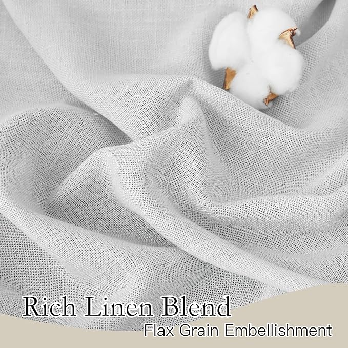 RYB HOME Semi Sheer Curtains for Living Room Bedroom, Vertical Soft 102 inches Long Window Treatments Machine Washable Light Filtering Drapes, W 52 x L 102 inches, Dove Grey, 2 Panels