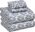 RUVANTI Flannel Sheets Full Size - 100% Cotton Double Brushed Bed Sheets Set, Deep Pockets 16 Inches, All Seasons Breathable & Extra Soft Full Sheets, Warm & Cozy, 4 Piece, Damask