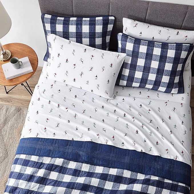 Eddie Bauer - Queen Sheets, Cotton Flannel Bedding Set, Brushed for Extra Softness, Cozy Home Decor (Rookeries, Queen)