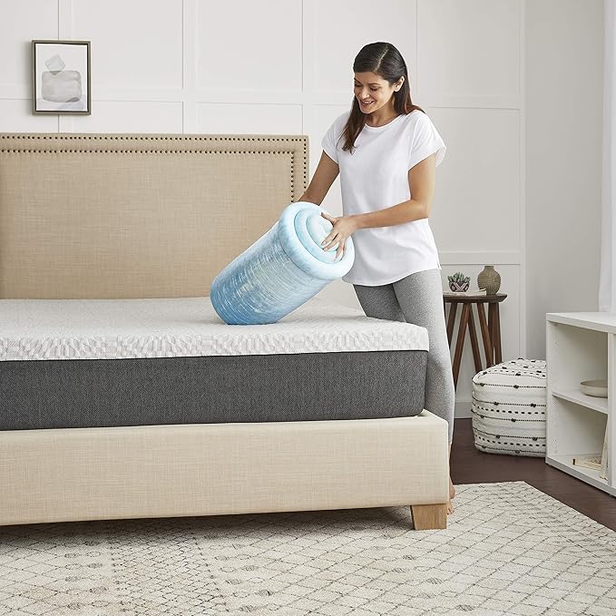 Sealy 1.5" SealyChill Gel Memory Foam Mattress Topper, Twin XL, White